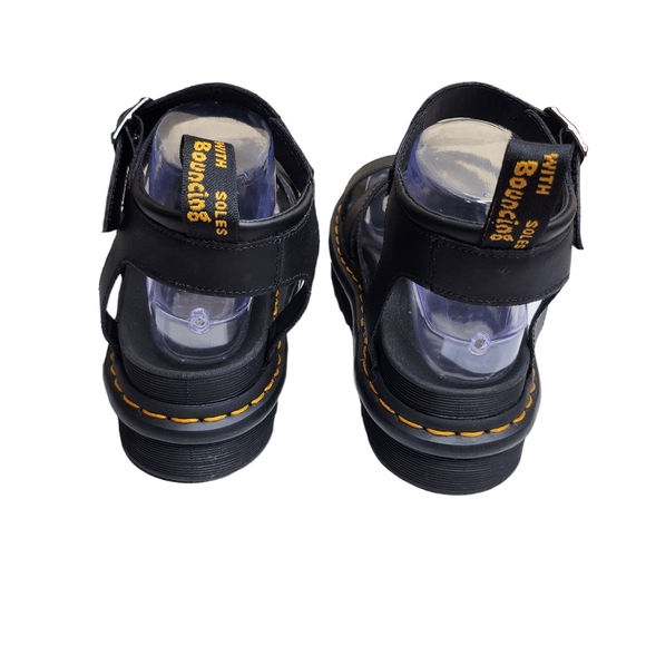 NWOB Dr. Martens Blaire women's black platform strappy leather Sandals Size 8 - Picture 6 of 11